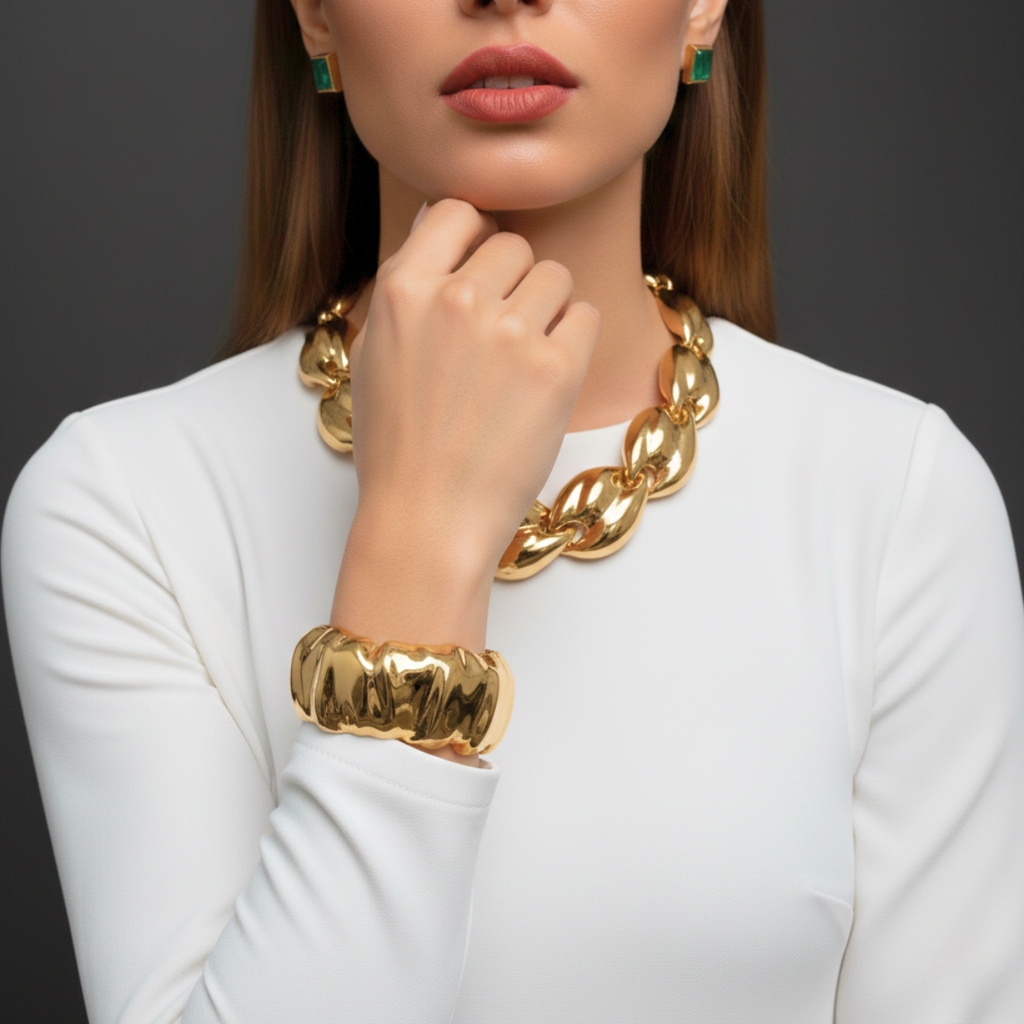 BRACELETE AURORA BOLD - REVESTIDO A OURO 18K