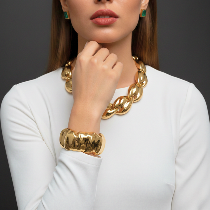 BRACELETE AURORA BOLD - REVESTIDO A OURO 18K