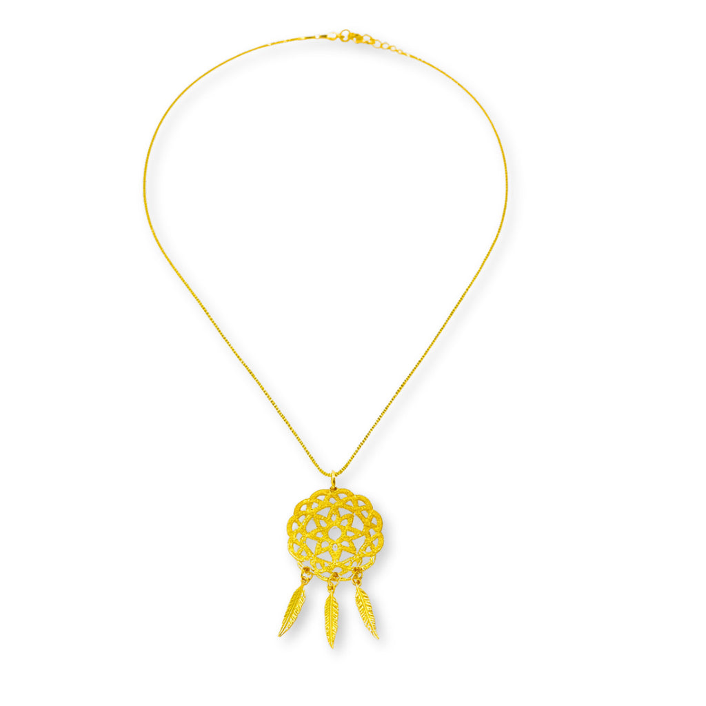 COLAR DREAMCATCHER - BANHADO A OURO 18K