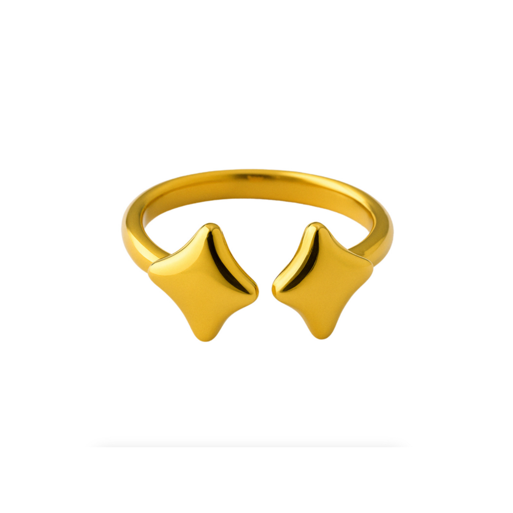 ANEL FRAGMENTOS DO MAR - REVESTIDO A OURO 18K