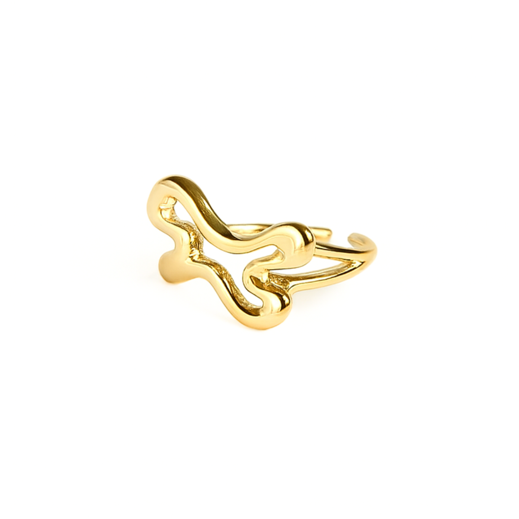 ANEL FORMA D'AGUA - REVESTIDO A OURO 18K