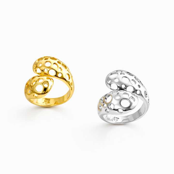 ANEL CORAL - REVESTIDO A OURO 18K