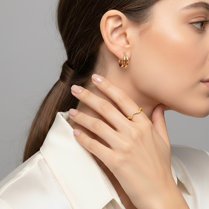 ANEL AURORA REAL - REVESTIDO A OURO 18K
