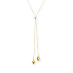 COLAR LARIAT DOURADO COM ESFERAS - BANHADO A OURO 18K