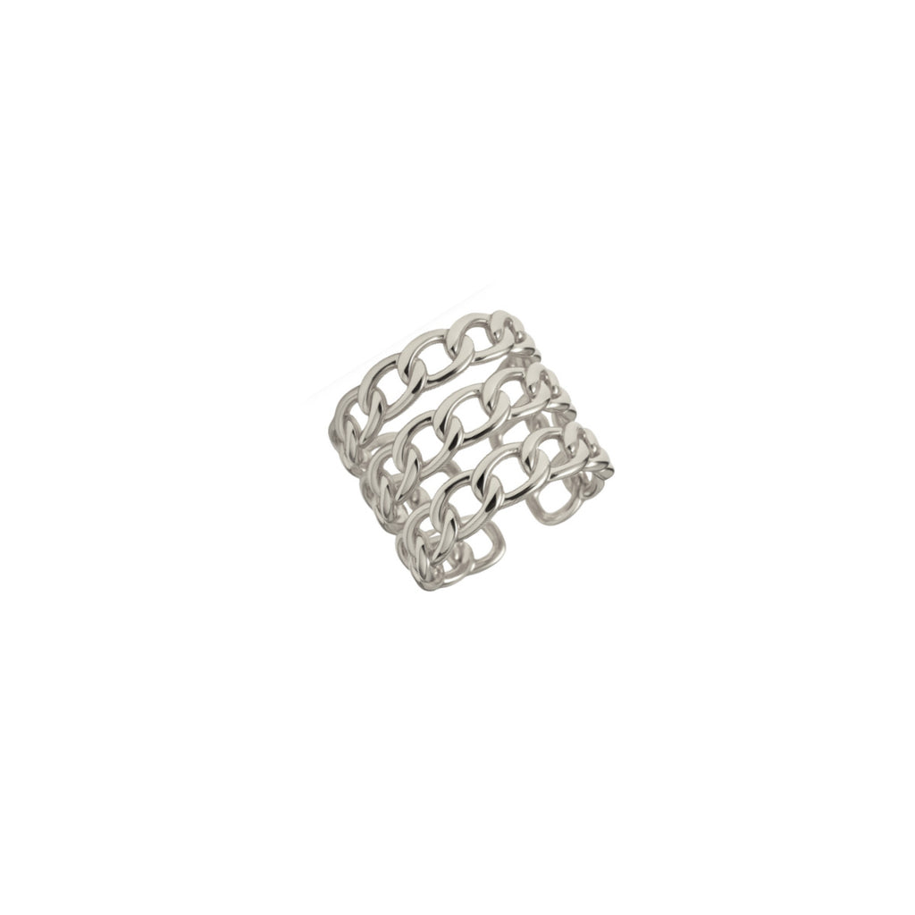 EAR CUFF TRANÇADO LUMINÊ TRIPLO - BANHADO A RÓDIO