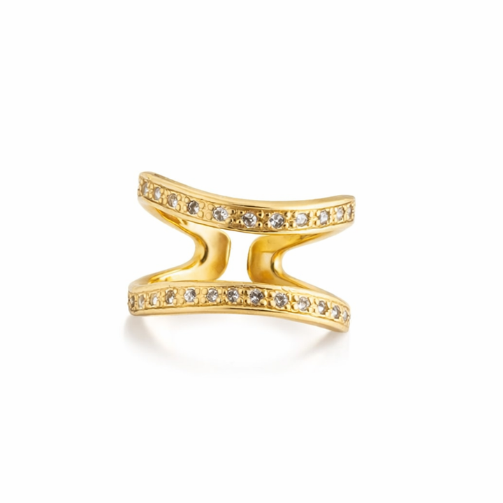 ANEL RASTRO DE ESTRELA - REVESTIDO A OURO 18K