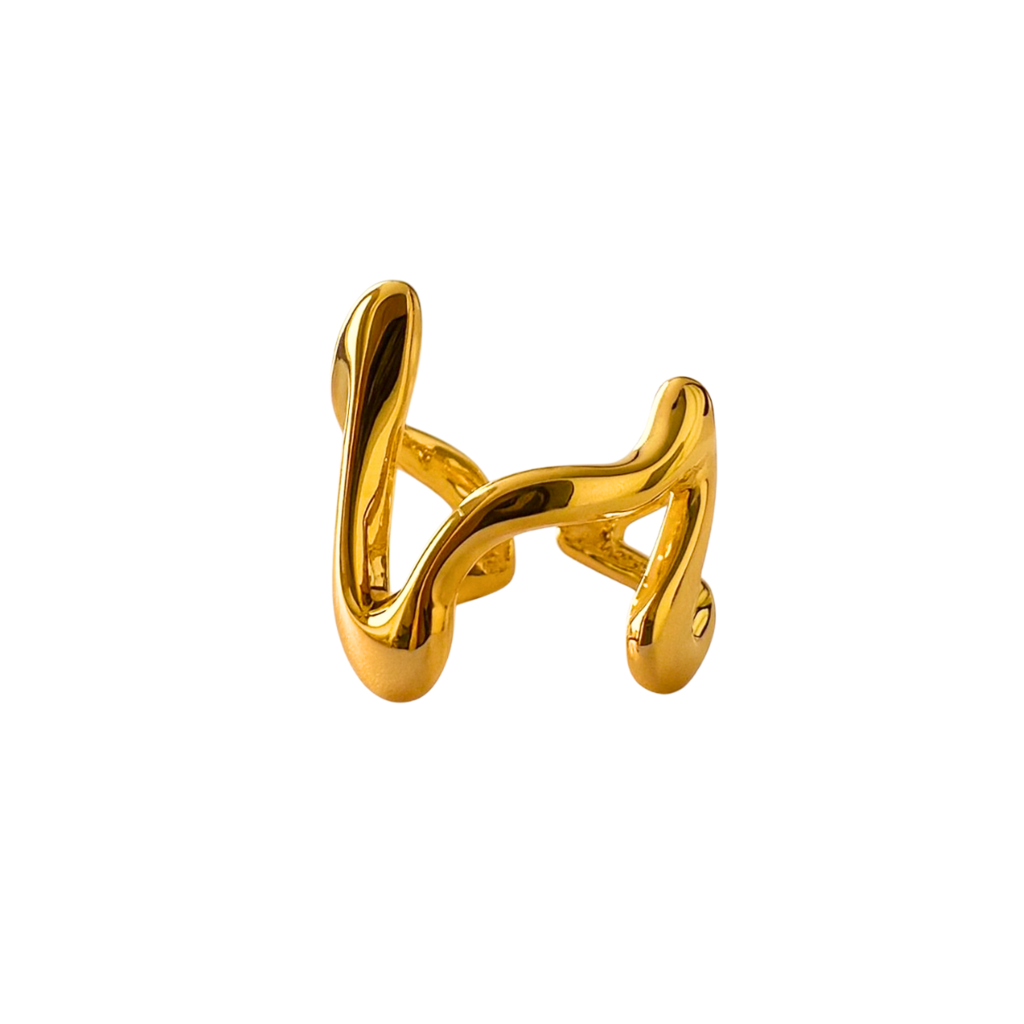 ANEL DESVIO BRILHANTE - REVESTIDO A OURO 18K