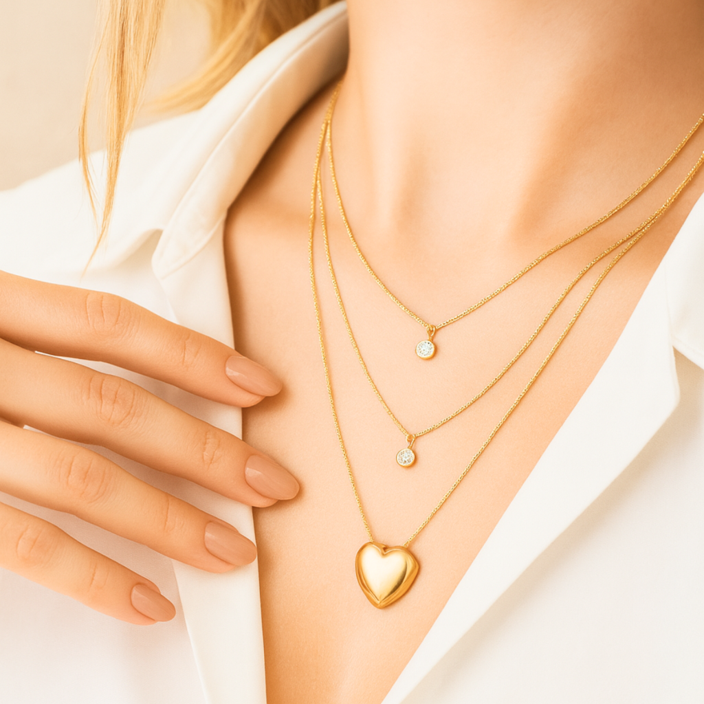 COLAR CAMADAS DE AMOR - REVESTIDO A OURO 18K
