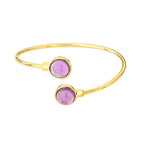 BRACELETE ORBE AMETISTA - REVESTIDO A OURO 18K