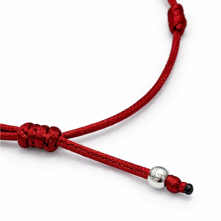 PULSEIRA 7 NÓS DA PROTEÇÃO VERMELHA - PRATA 925