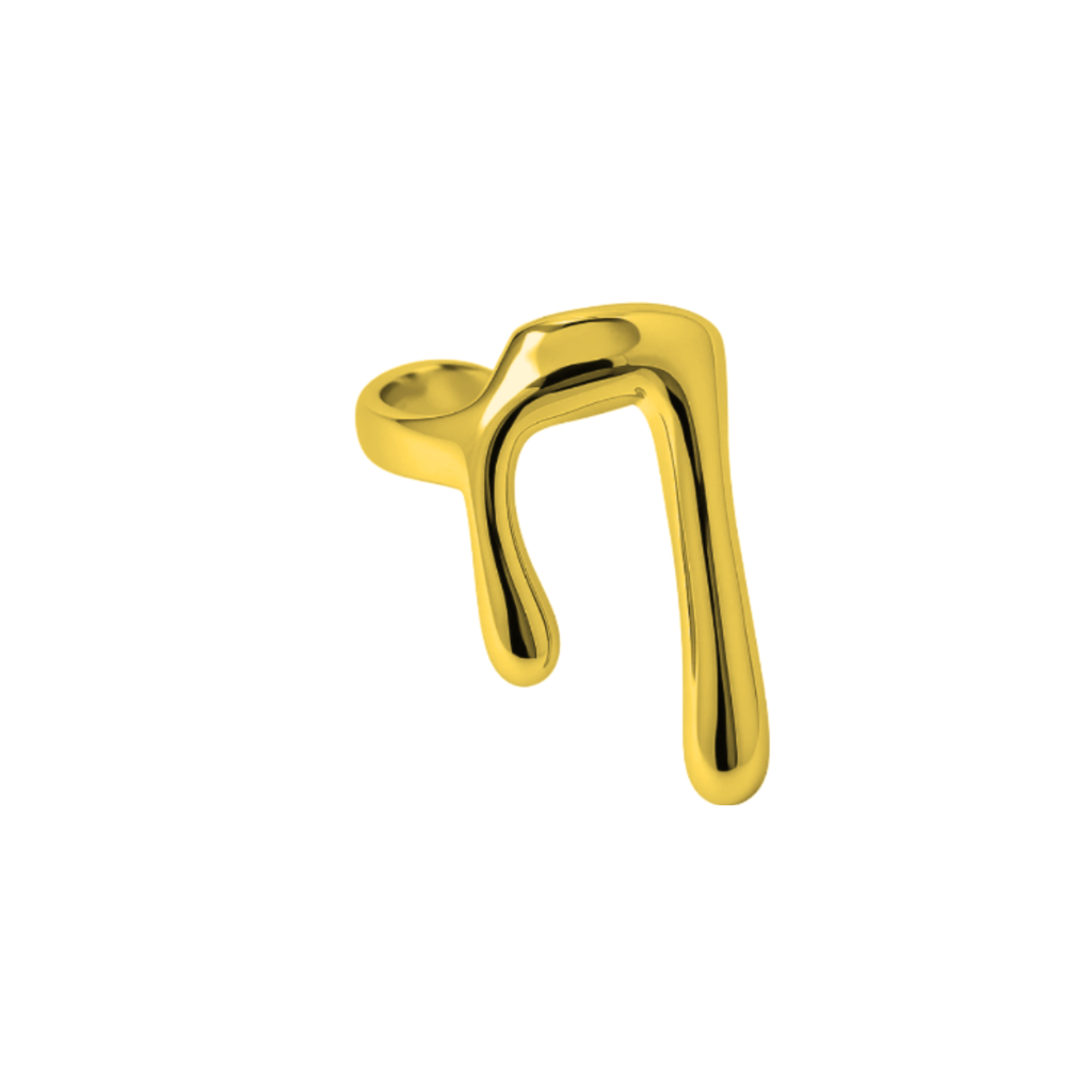 ANEL FLUXO LIVRE -REVESTIDO A OURO 18K