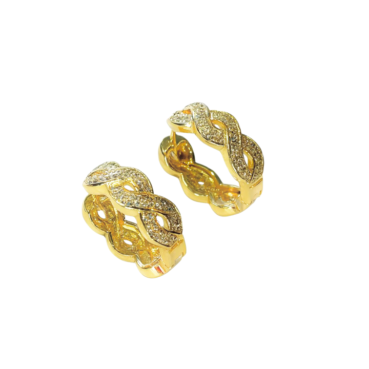 BRINCO TRAMA VIVA - REVESTIDO A OURO 18K