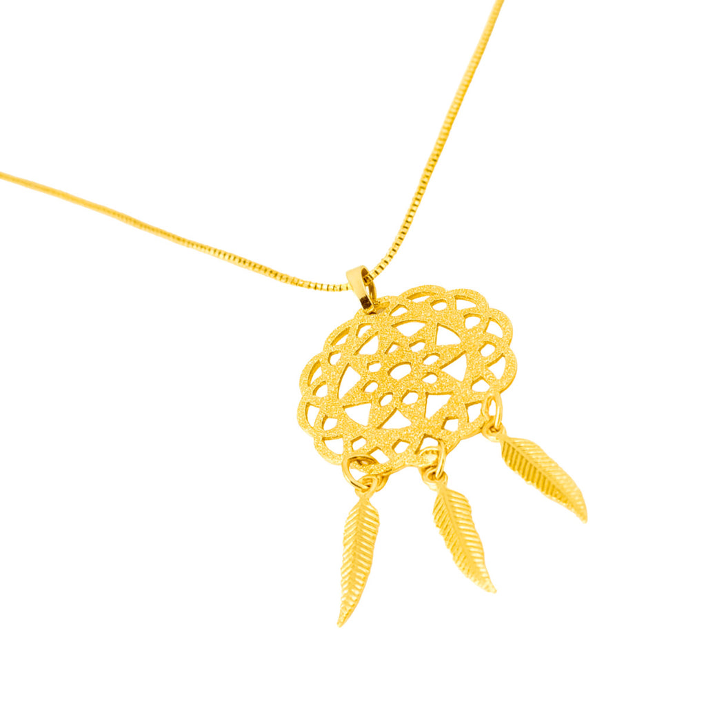 COLAR DREAMCATCHER - BANHADO A OURO 18K