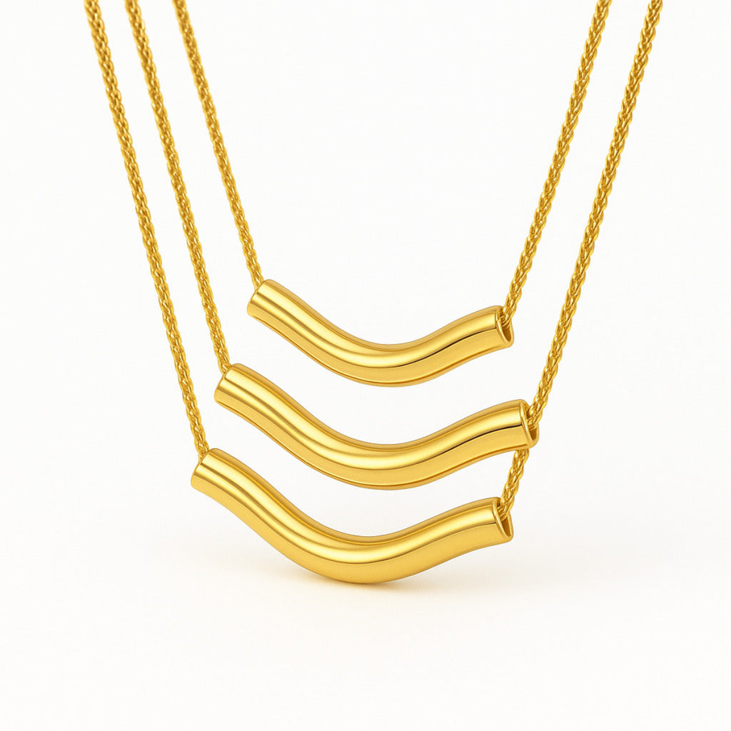 COLAR LINHA DO VENTO - REVESTIDO A OURO 18K