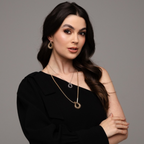 BRINCO GOTA VAZADA - REVESTIDO A OURO 18K