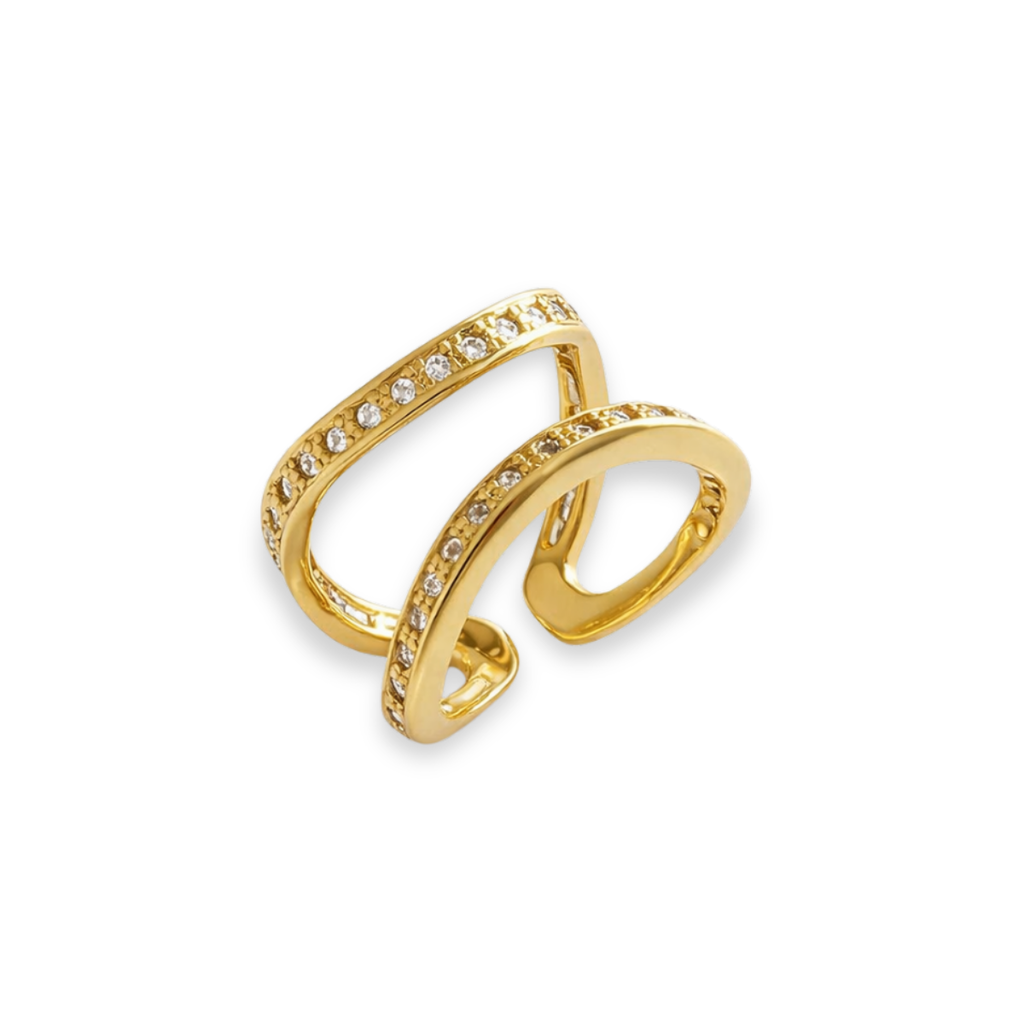 ANEL RASTRO DE ESTRELA - REVESTIDO A OURO 18K