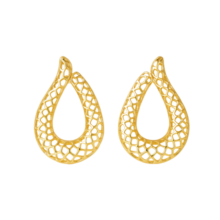 BRINCO GOTA VAZADA - REVESTIDO A OURO 18K