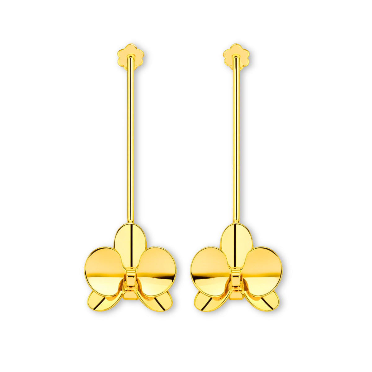 BRINCO LONGO DE ORQUÍDIA - BANHO OURO