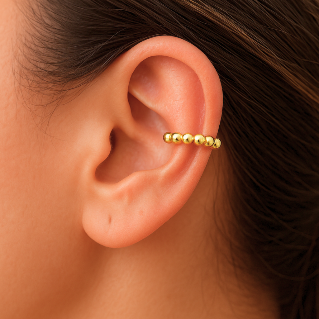 EAR CUFF DOCE RAMO - REVESTIDO A OURO 18K