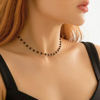 CHOKER COM CRISTAIS PRETOS - BANHADO A OURO 18K (CL3680)