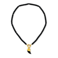 COLAR PRETO DE HEMATITA COM PINGENTE DENTE
