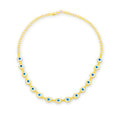 COLAR OLHO TURCO AZUL CLARO - BANHADO A OURO 18K