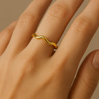 ANEL LINHA DA TERRA - REVESTIDO A OURO 18K