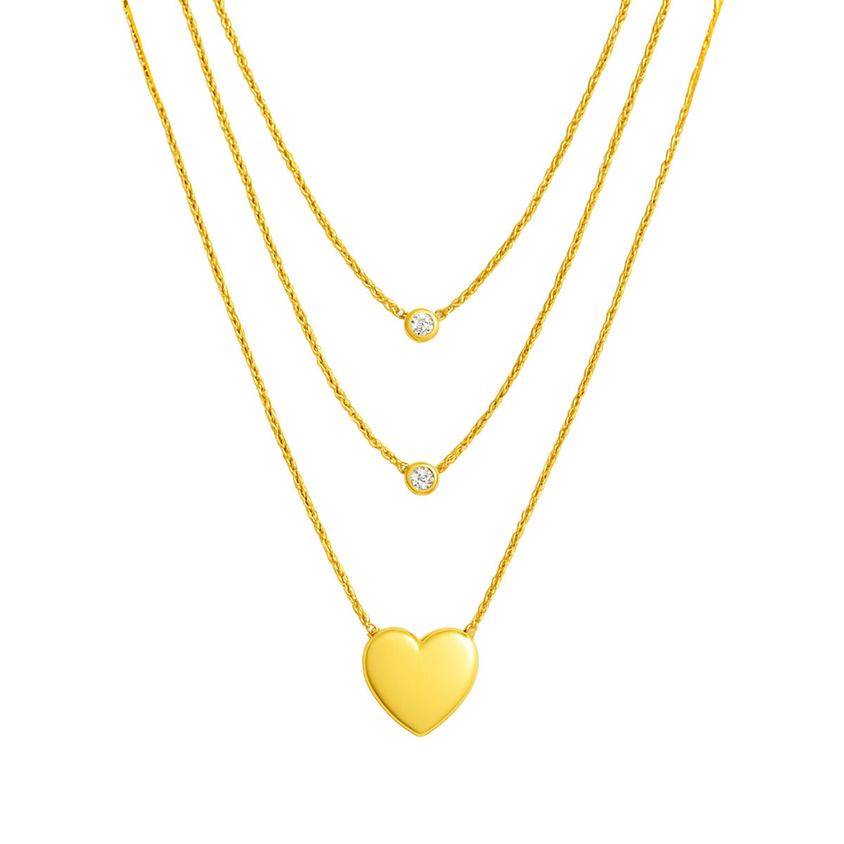 COLAR CAMADAS DE AMOR - BANHO OURO