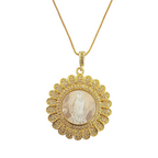 COLAR RELIGIOSO VIRGEM MARIA - REVESTIDO A OURO 18K