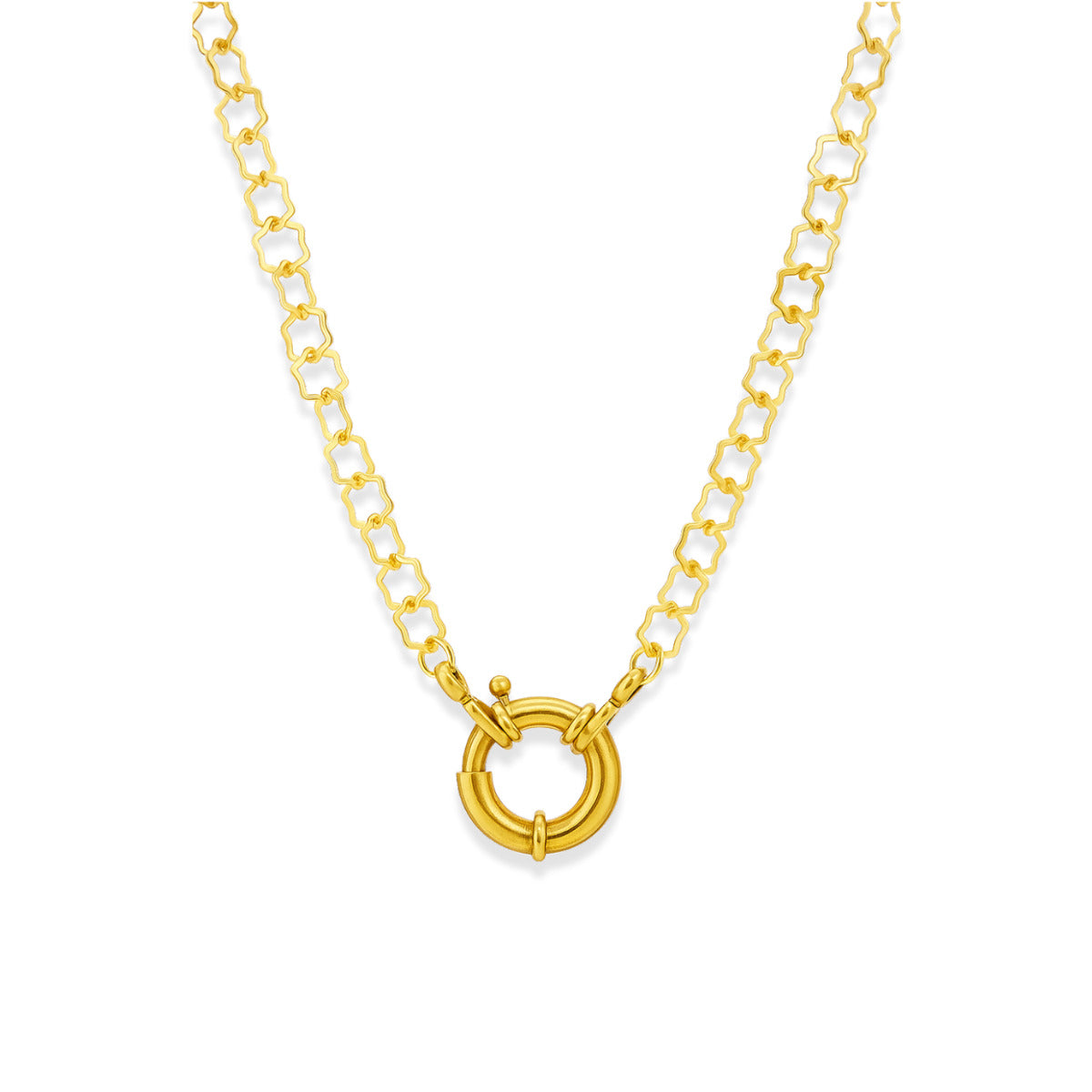 COLAR ELO FLORAL - BANHO OURO