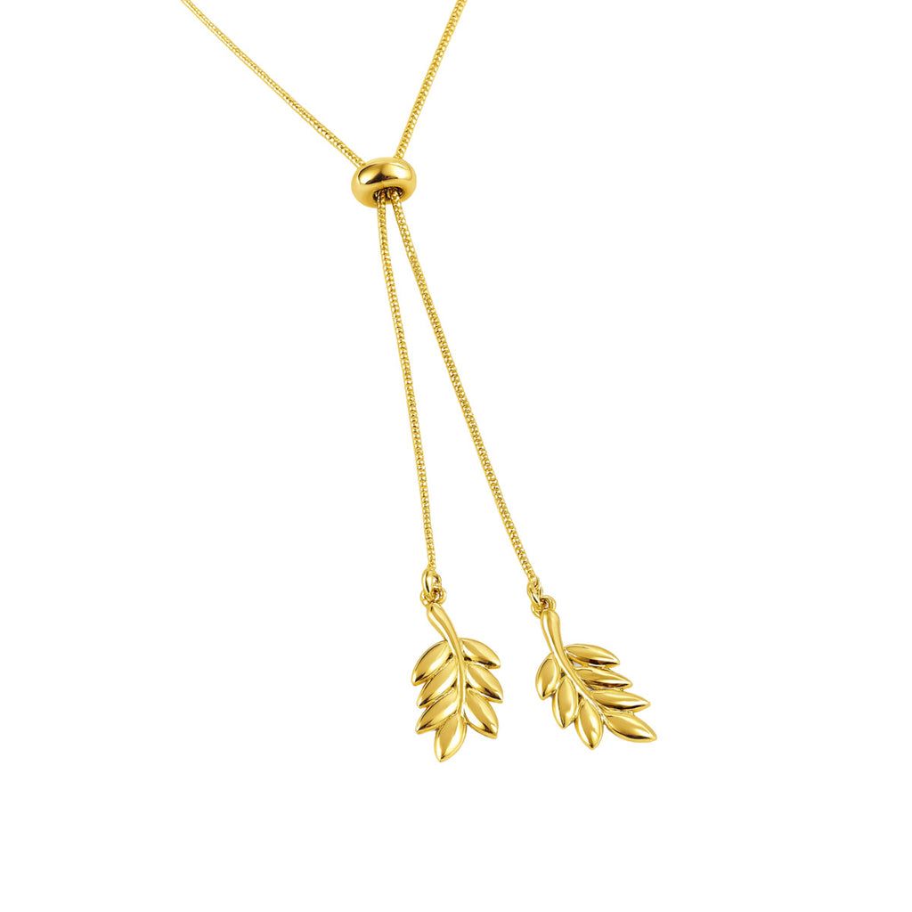 COLAR GRAVATA BOHO LEAVES - BANHADO A OURO 18K
