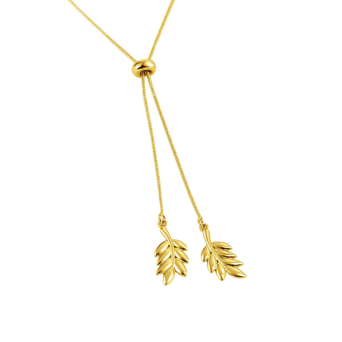COLAR GRAVATA BOHO LEAVES - BANHADO A OURO 18K
