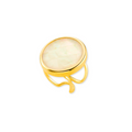 ANEL COM OPALA DO MAR/NAUTILUS - REVESTIDO A OURO 18K