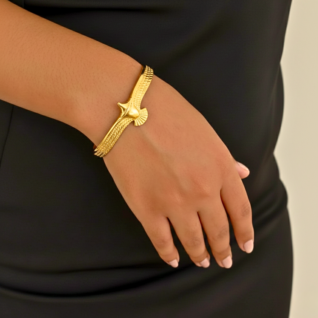 BRACELETE FORÇA ALADA - REVESTIDO A OURO 18K