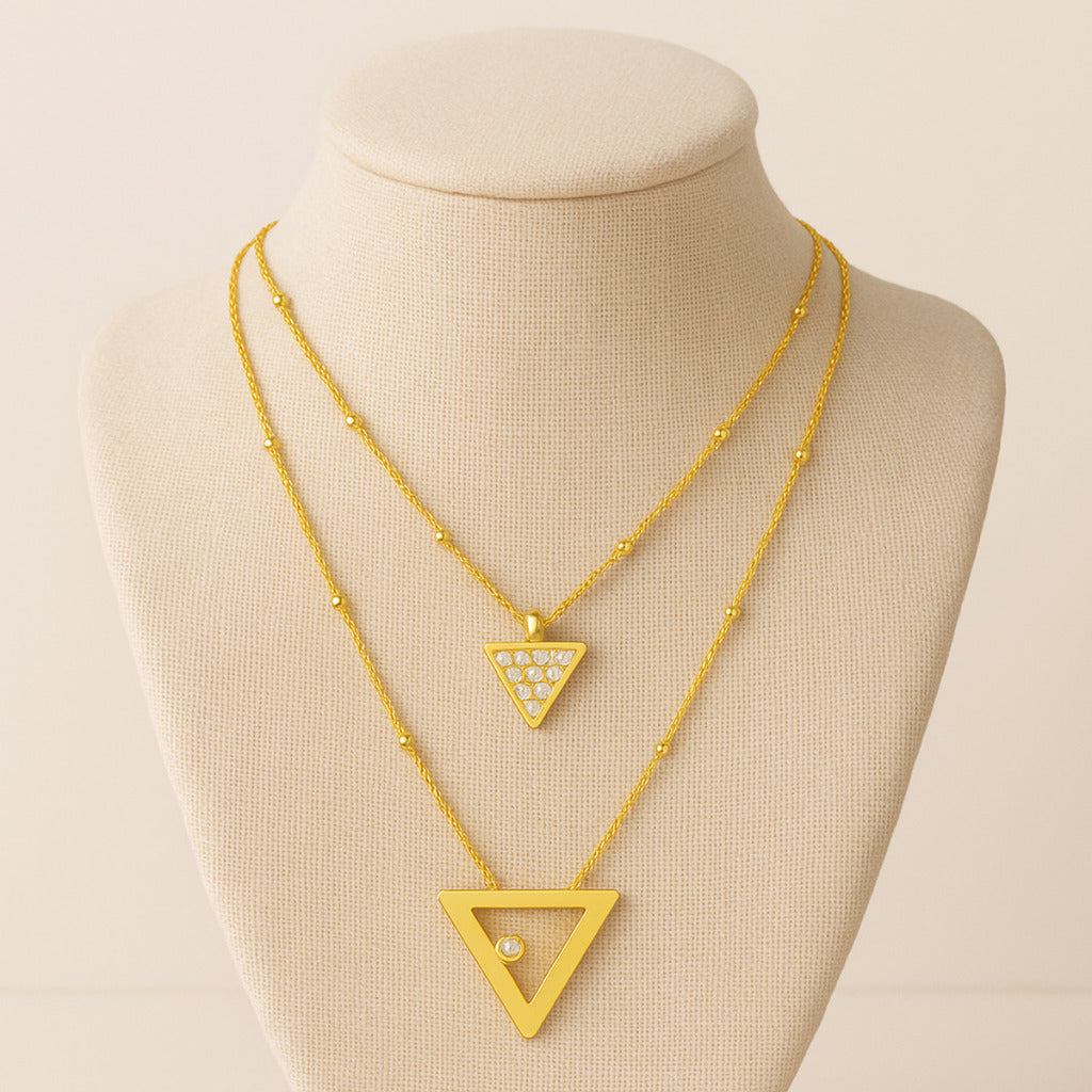 COLAR DUAL - REVESTIDO A OURO 18K