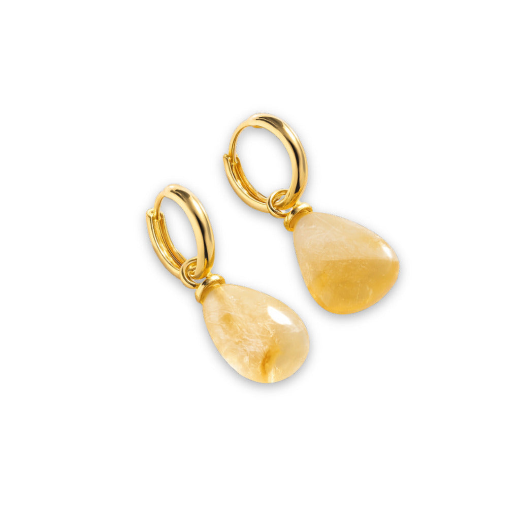 ARGOLA ARTICULADA COM CITRINO - BANHADO A OURO 18K