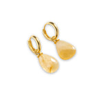 ARGOLA ARTICULADA COM CITRINO - BANHADO A OURO 18K
