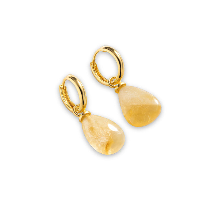ARGOLA ARTICULADA COM CITRINO - BANHADO A OURO 18K