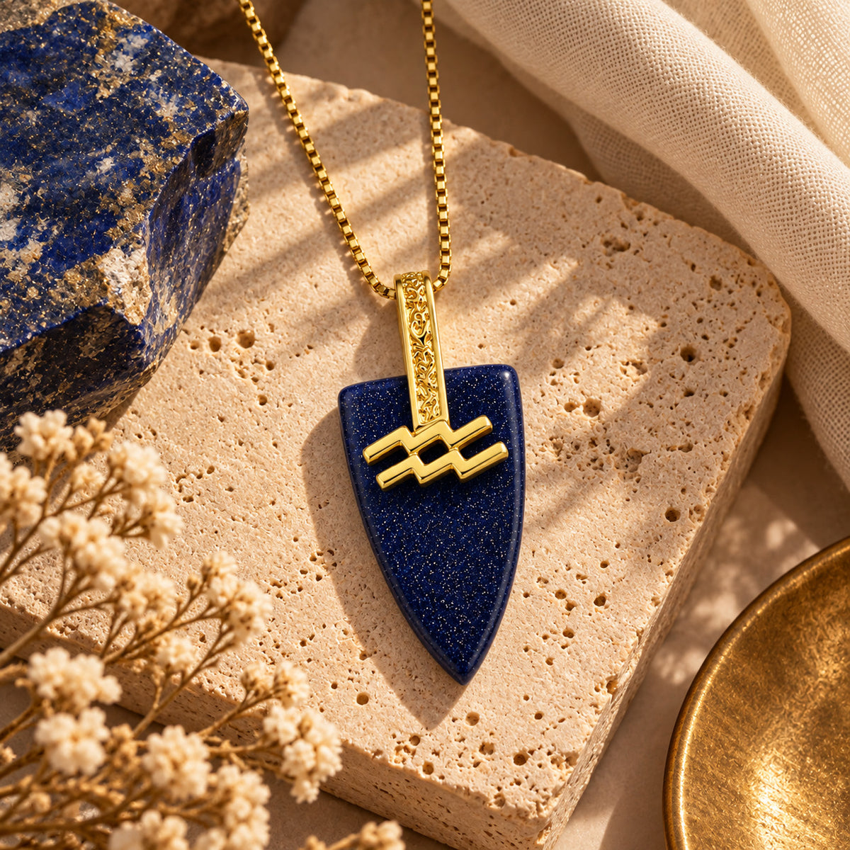 COLAR ASTRA ZODIAC AQUÁRIO - BANHO OURO