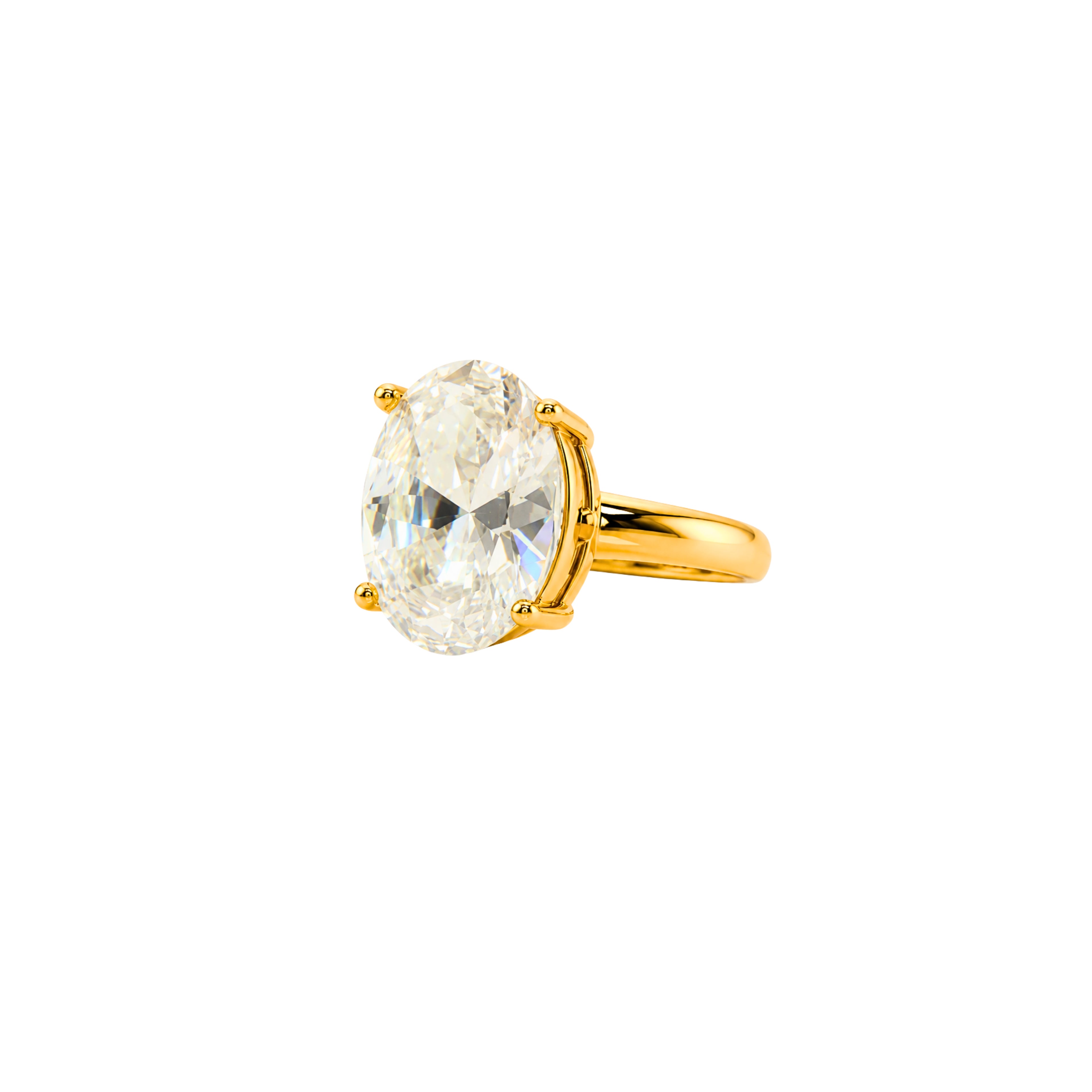 ANEL SOLITÁRIO MONACO - BANHADO A OURO 18K