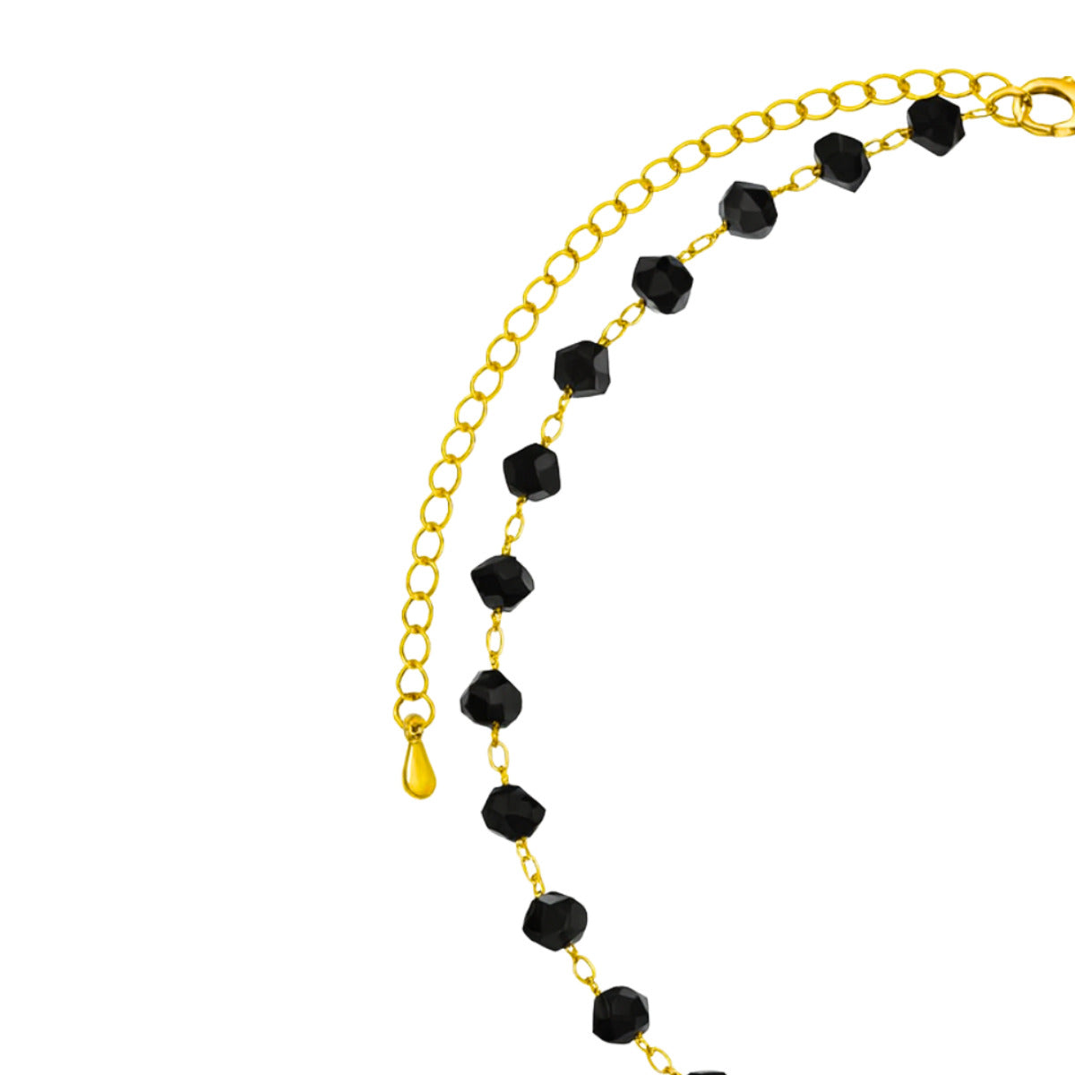 CHOKER COM CRISTAIS PRETOS - BANHADO A OURO 18K (CL3680)
