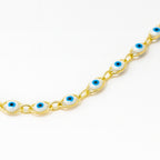 COLAR OLHO TURCO AZUL CLARO - BANHADO A OURO 18K