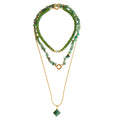 COLAR AURA DE QUARTZO VERDE - BANHADO A OURO 18K