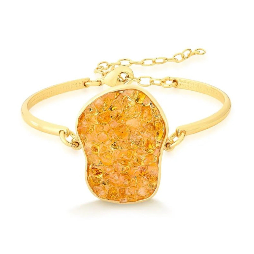 PULSEIRA FRAGMENTADA DE CITRINO - REVESTIDA A OURO 18K