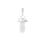 PINGENTE CRISTAL QUARTZO TRANSPARENTE - PRATA 925