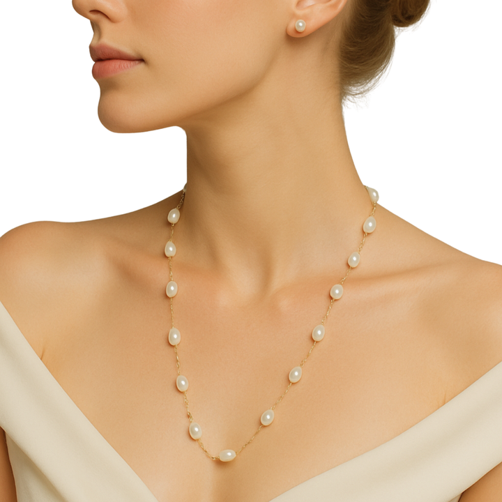 COLAR ELEGANCE COM PÉROLAS SHELL
