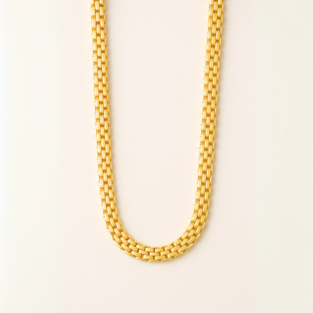 COLAR MALHA REAL - REVESTIDO A OURO 18K