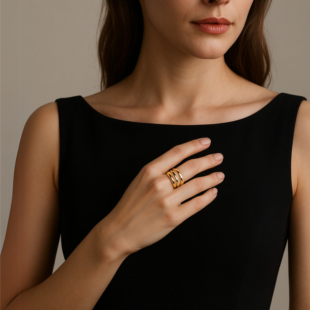 ANEL TRINITY - REVESTIDO A OURO 18K