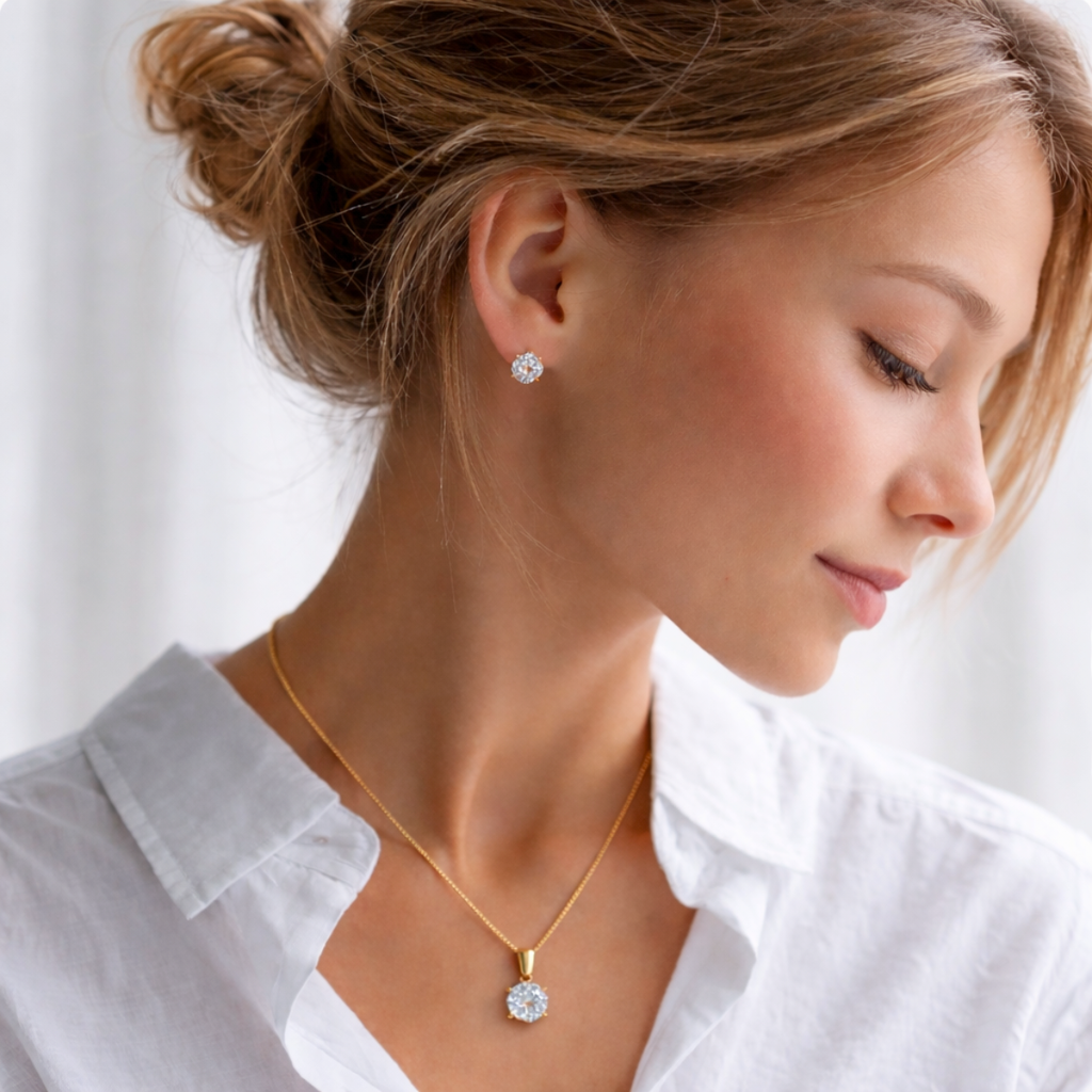 CONJUTO ENCANTO NATURAL - REVESTIDO A OURO 18K