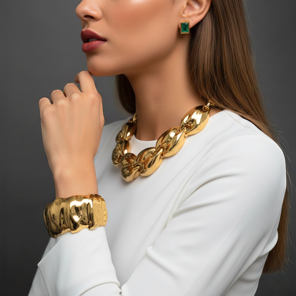BRACELETE AURORA BOLD - REVESTIDO A OURO 18K